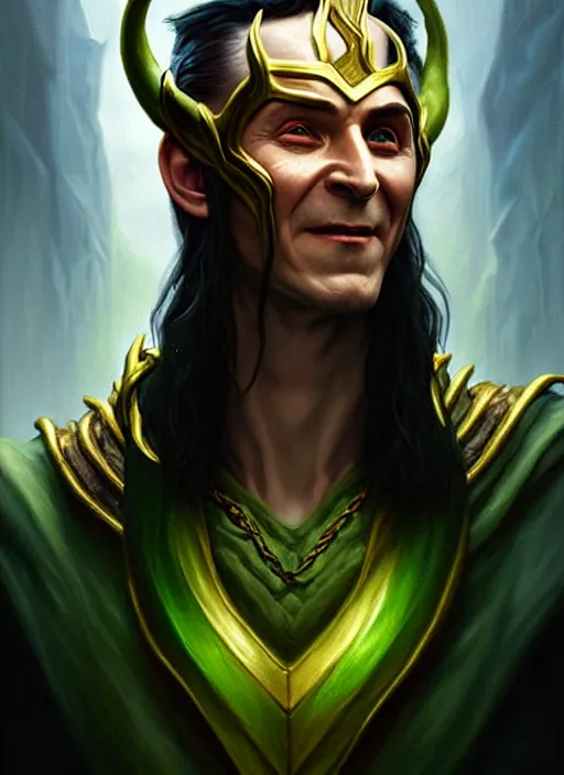 Image similar to a _ fantasy _ style _ portrait _ painting _ of folklore loki, wicked, oil _ painting _ unreal _ 5 _ daz. _ rpg _ portrait _ extremely _ detailed _ artgerm _ greg _ rutkowski _ greg