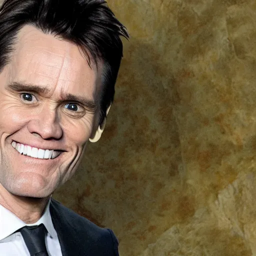 Prompt: photo of jim carrey inside of a burrito