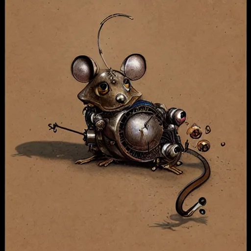 Image similar to an ashigaru steampunk mouse by brian froud and greg rutkowski