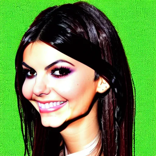 Prompt: one face shot of victoria justice made out of jalapenos by 5 randomly selected famous illustrators. vastly enriched image quality. lucidly vivid. iridescentally detailed. extremely elegant and beautiful.