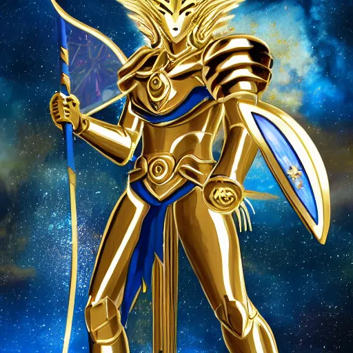Prompt: A radiant, extreme long shot, photo of a 27-year-old Caucasian male wearing the Gemini Gold Armor, Beautiful gold Saint, Jaw-Dropping Beauty, gracious, aesthetically pleasing, dramatic eyes, intense stare, immense cosmic aura, from Knights of the Zodiac Saint Seiya, inside the Old Temple of Athena Greece,4k high resolution, exquisite art, art-gem, dramatic representation, hyper-realistic, atmospheric scene, cinematic, trending on ArtStation, photoshopped, deep depth of field, intricate detail, finely detailed, small details, extra detail, ultra detailed, attention to detail, detailed picture, symmetrical, octane render, arnold render, Photoshopped, Award Winning Photo, groundbreaking, Deep depth of field, f/22, 35mm, make all elements sharp, at golden hour, Light Academia aesthetic, Socialist realism, by Annie Leibovitz
