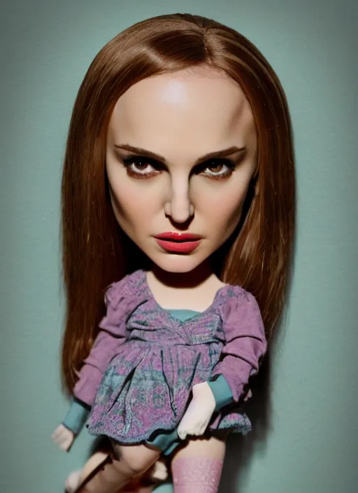 Image similar to natalie portman as a mark ryden doll, detailed digital art, trending on Artstation