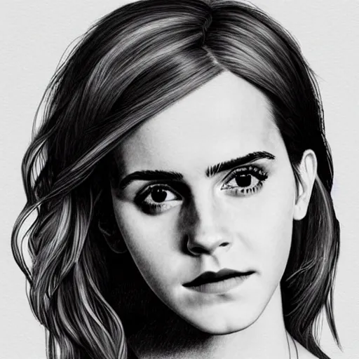 Prompt: portrait of Emma Watson by Shimoda, Hikari.