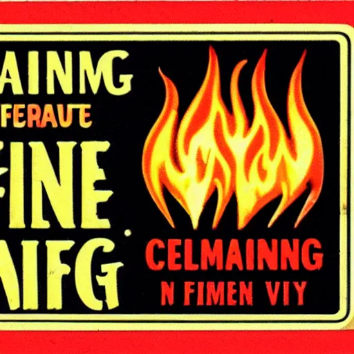 Image similar to vintage fire flame warning label