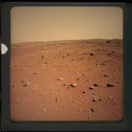 Image similar to selfie taken on mars before alien attack, polaroid, dust and scratches, sharp