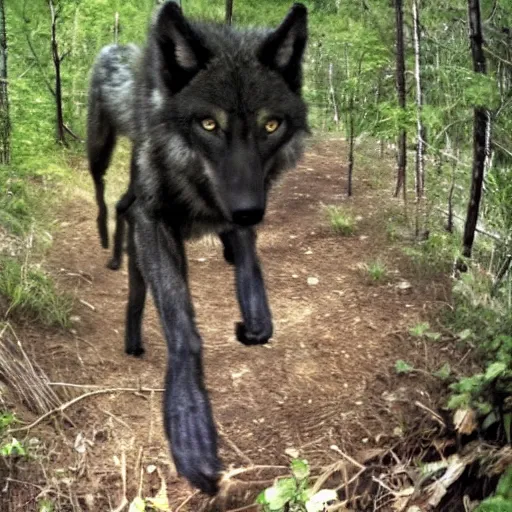 Image similar to werewolf caught on a trail cam