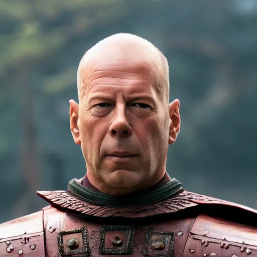 Image similar to Bruce Willis as samurai ,dramatic, intricate, highly detailed, smooth, sharp focus, film still, 8K