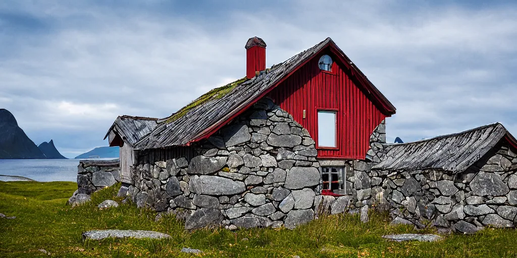 Image similar to an old house. at andøya island, northern norway.