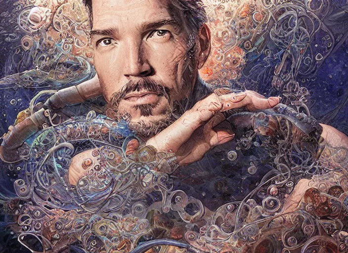 Prompt: a highly detailed underwater portrait of stephen strange, james gurney, james jean