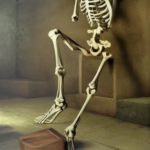 Image similar to hyperrealistic oil on wood painting of a skeleton smoking and dancing on a grave tomb crypt 8 k detail hyperrealism by arnold bocklin