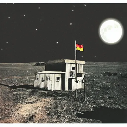 Image similar to “ german lunar outpost, c. 1 9 4 5, colorized ”