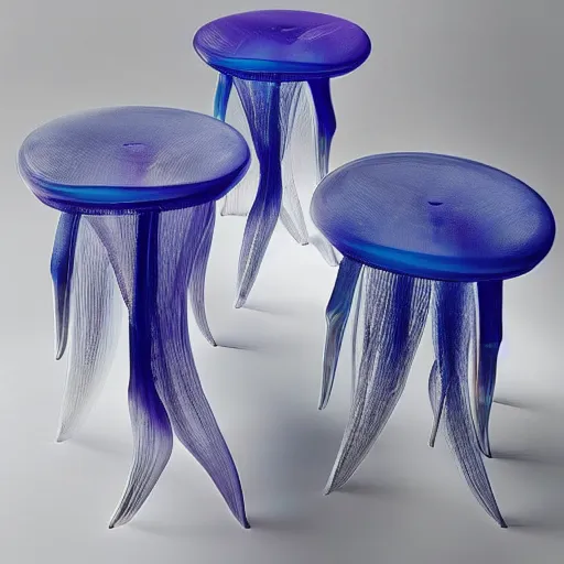 Prompt: the jellyfish stool by Zaha hadid