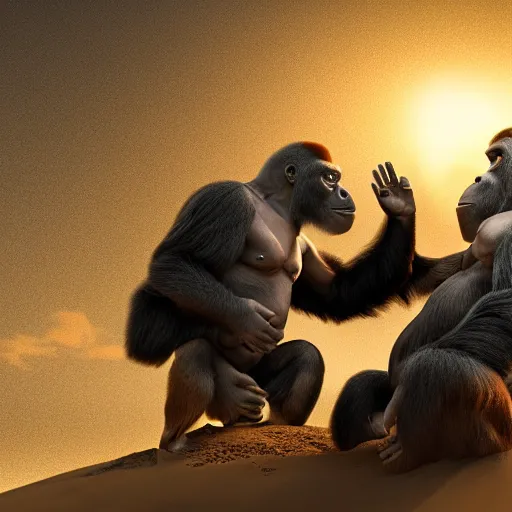 gorilla and kangaroo fight, they are flying on a | Stable Diffusion |  OpenArt