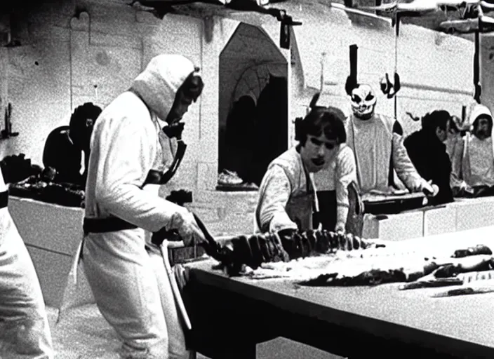 Prompt: a film still of a butchery in star wars a new hope