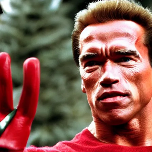 Prompt: Arnold Schwarzenegger as an Elf