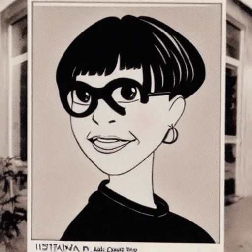 Image similar to a 1 9 8 0 s school yearbook photo of edna mode