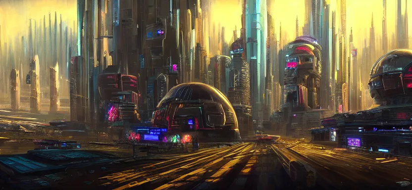 Prompt: beautiful masterpiece painting of a futuristic city in space, cyberpunk, by juan ortiz 8k,