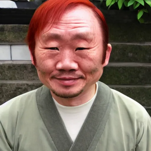 Prompt: a ginger japanese middle aged man