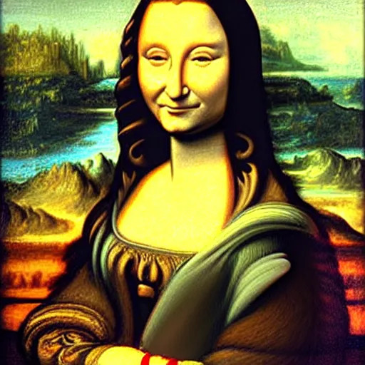 Image similar to la joconde gioconda but as a man