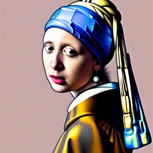 Prompt: girl with the pearl earring, matan schoeler styled portrait, soft soothing light, studio portrait