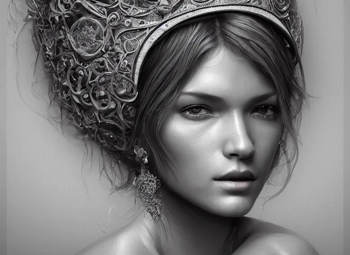 Image similar to award winning intricate highly detailed artwork featuring a hyper - realism digital portrait of the most beautiful woman in the world, zbrush, perfect eyes. by artstation, deviant art.