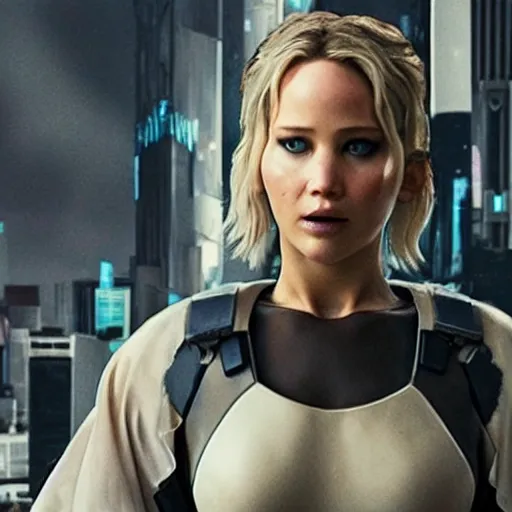 Image similar to jennifer lawrence starring in ghost in the shell