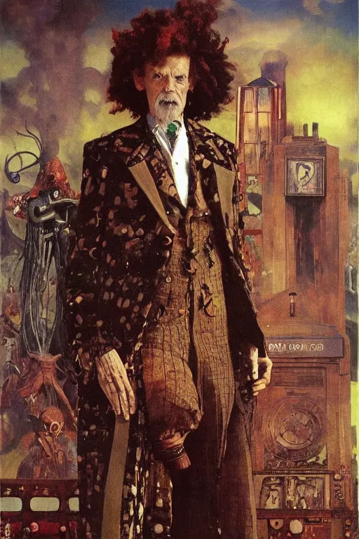 Image similar to full length portrait of dr who enemy eldred, painted by lawrence alma tadema, zdzislaw beksinski, norman rockwell, jack kirby, tom lovell, alex malveda, greg staples, hand of fear, bbc, tv