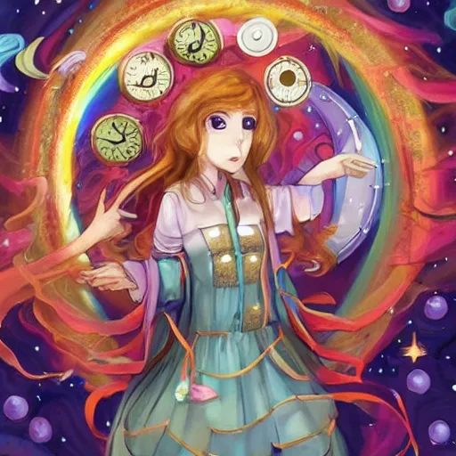 Prompt: https://cdn.discordapp.com/attachments/993896480127582278/1004237493362757712/worstimever_a_Celestial_goddess_of_time_and_space_floating_in_t_370075ae-41e7-4193-812c-4c69b13b9732.png