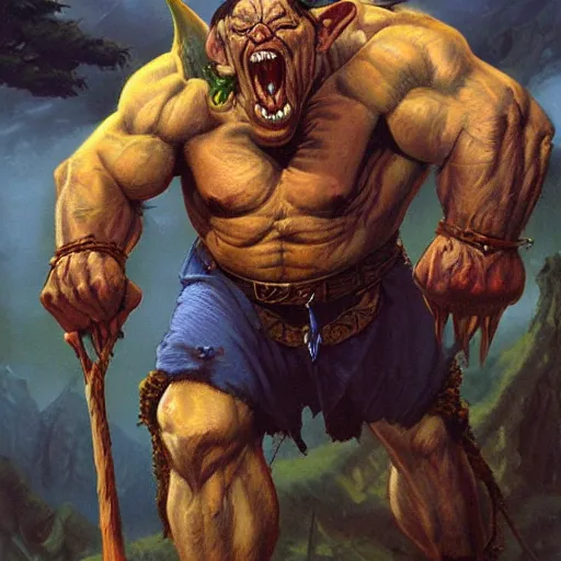 Image similar to An Orc, artwork by Alex Horley