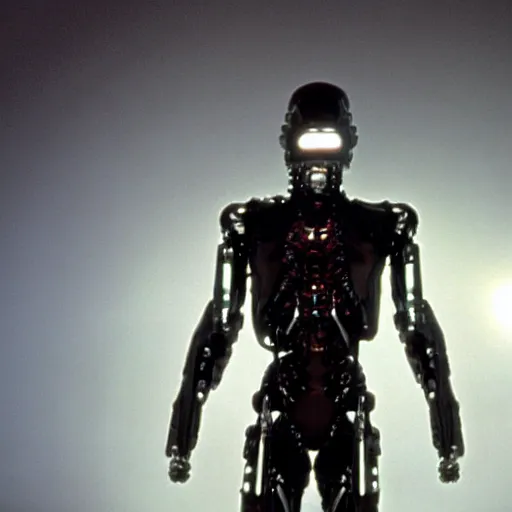 Image similar to movie still of a cyborg, cinematic composition, cinematic light, by wes craven