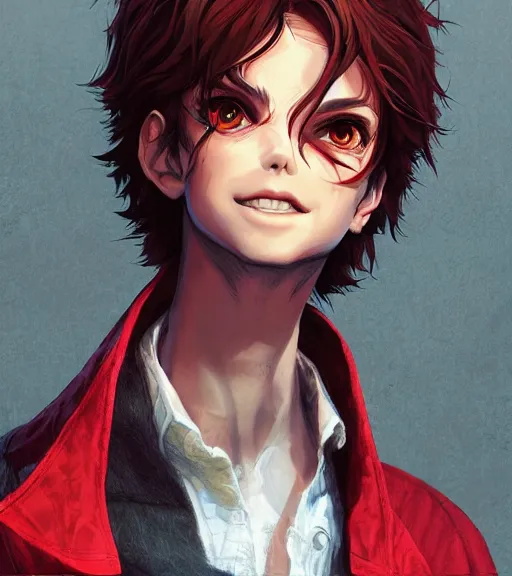 Prompt: attractive little boy character inspired in little red riding hood and michael jackson, digital artwork made by akihiko yoshida, wlop and makoto shinkai, anatomically correct, symmetrical, highly detailed, sharp focus, extremely coherent