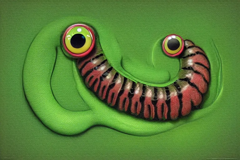 Prompt: symmetrical intricate murky clay cute friendly laughing green worm caterpillar character with funny face, in the style of craola, macro lens, shallow depth of field, highly detailed, digital painting, trending artstation, concept art, illustration, cinematic lighting, pastel, photorealism, epic, octane render