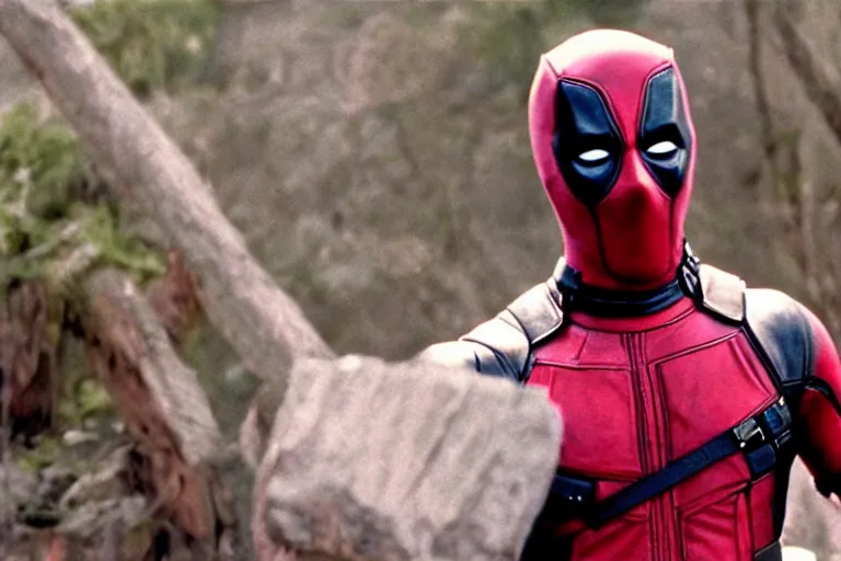 Image similar to ryan reynolds as deadpool playing wesley in the princess bride ( 1 9 8 7 ), cinematography 4 k