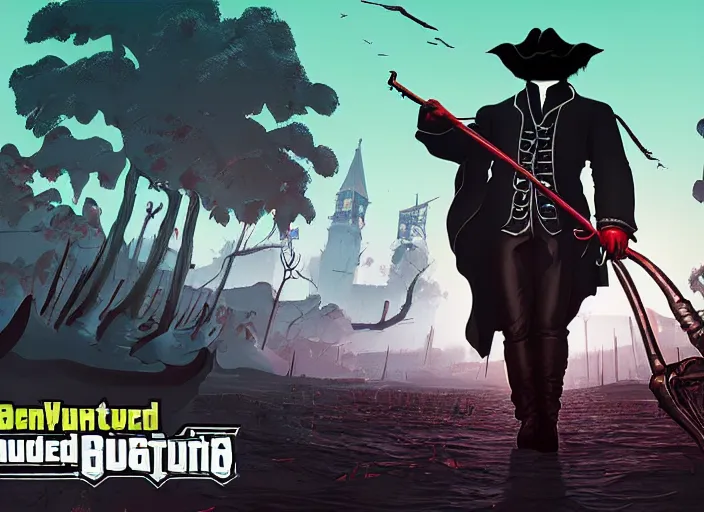 Prompt: beethoven, bloodborne kingdom in gta v by android jones and petros afshar, tom whalen, james gilleard