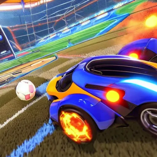 Prompt: rocket league designed for old people with bad eyesight.