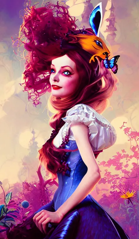 Image similar to illustration of alice from alice in wonder land, portrait, sharp focus, digital art, concept art, dynamic lighting, by anna dittmann, mark arian, marc davis, and sandra chevrier