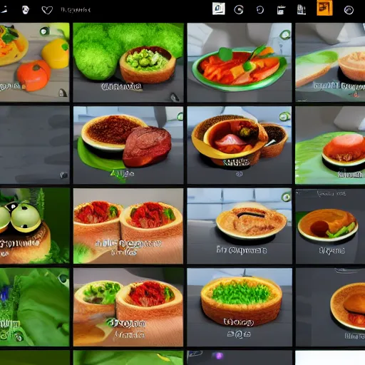 Image similar to screenshot of microsoft food simulator, 8K, HD, high resolution, high detailed