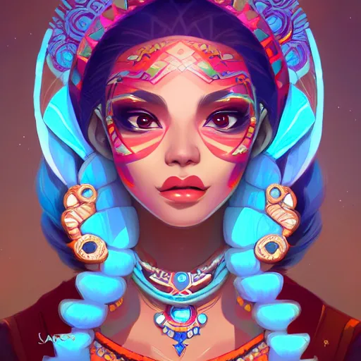 Image similar to a portrait of a beautiful aztec queen, art by lois van baarle and loish and ross tran and rossdraws and sam yang and samdoesarts and artgerm and saruei, digital art, highly detailed, intricate, sharp focus, Trending on Artstation HQ, deviantart, unreal engine 5, 4K UHD image