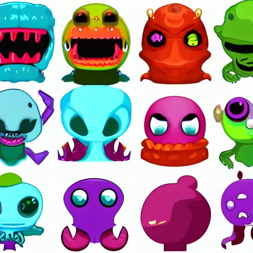 Cute characters, monsters, and game assets