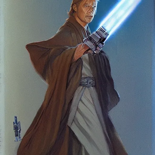 Prompt: a jedi full body shot concept art by Doug Chiang, cinematic