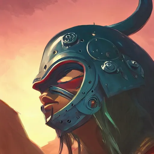 Image similar to cyberpunk viking helmet mask warrior goddess robot ninja fantasy, art gta 5 cover, official fanart behance hd artstation by jesper ejsing, by rhads, makoto shinkai and lois van baarle, ilya kuvshinov, ossdraws