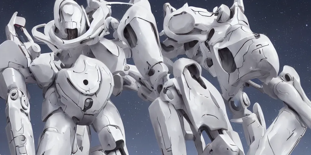 Prompt: white mecha armed with a long and thin lance in melee combat against a giant horrifying tentacles monster made of real flesh, stellar space, white metallic, japanese mecha, highly detailed, white robot, flashy red lights, tsutomu nihei style, rendered in blender, knights of sidonia manga