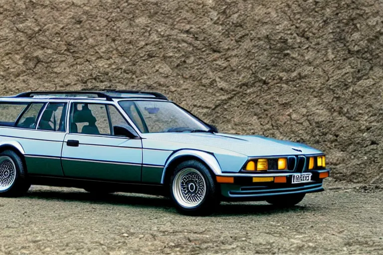 Image similar to intricate, 3 d, 1 9 8 4 bmw m 1 two - door wagon estate, style by caspar david friedrich and wayne barlowe and ted nasmith.