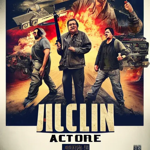 Prompt: poster for an action movie starring jose mujica, movie poster, advertisement, high detail, sharp, digital art, trending on artstation