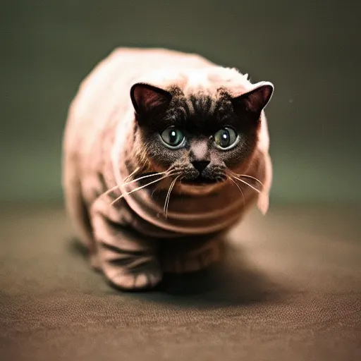 Image similar to a tardigrade - cat - hybrid, animal photography