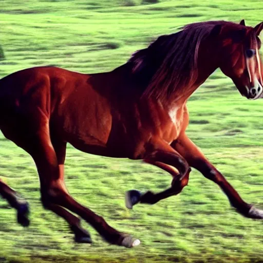 Prompt: 1 0 frames of a horse running video clip