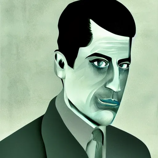 Image similar to dale cooper from twin peaks by dave mckean