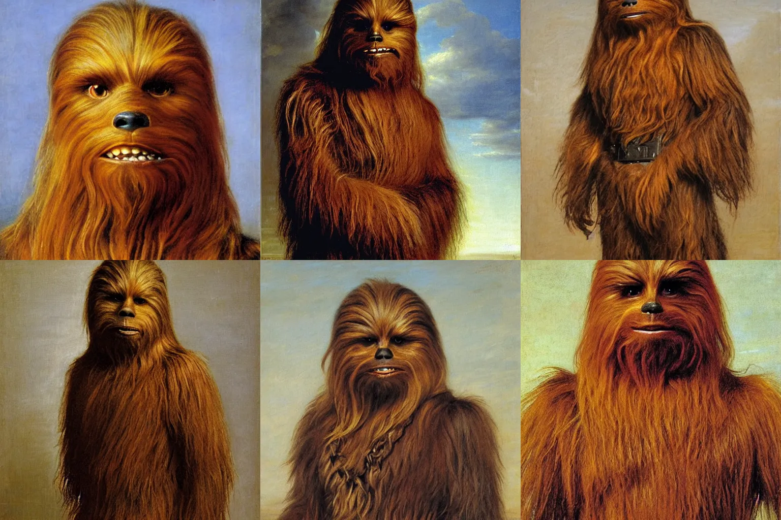 Prompt: portrait of Chewbacca by Eugene de Blaas