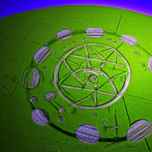 Image similar to UFO Fantasy Art taking a cow crop circle HDR