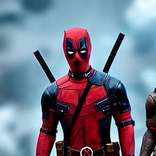 Image similar to deadpool and rocket raccoon together 4 k detailed super realistic